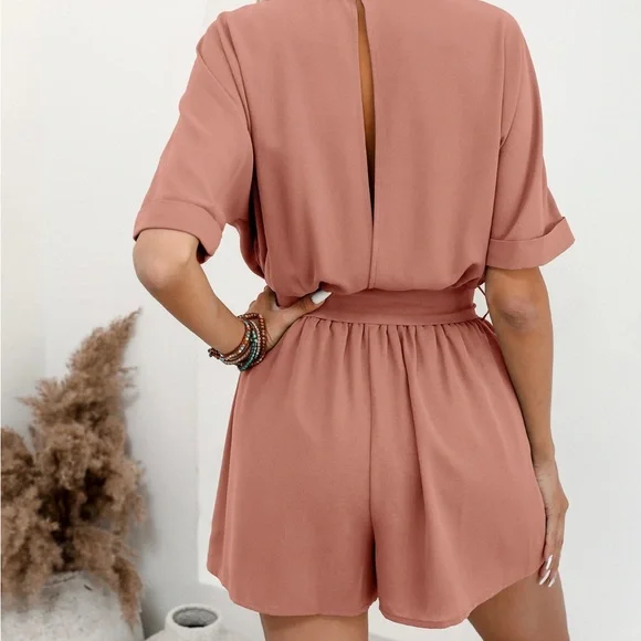 Mauve romper shorts, great to dress up or down - Picture 2 of 6